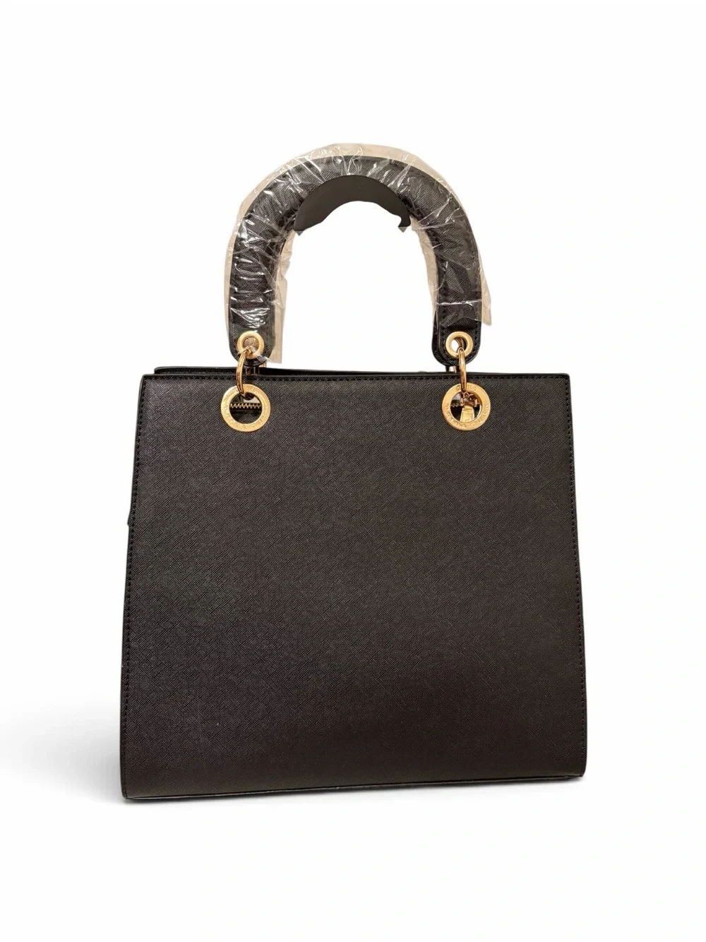 Trina Turk Black Structured Top-Tote w/Front Slip Pocket